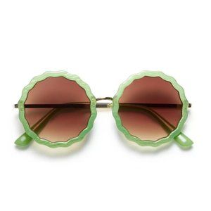 NWT Women's Round Scallop Edge Sunglasses - Agua Bendita x Target Olive